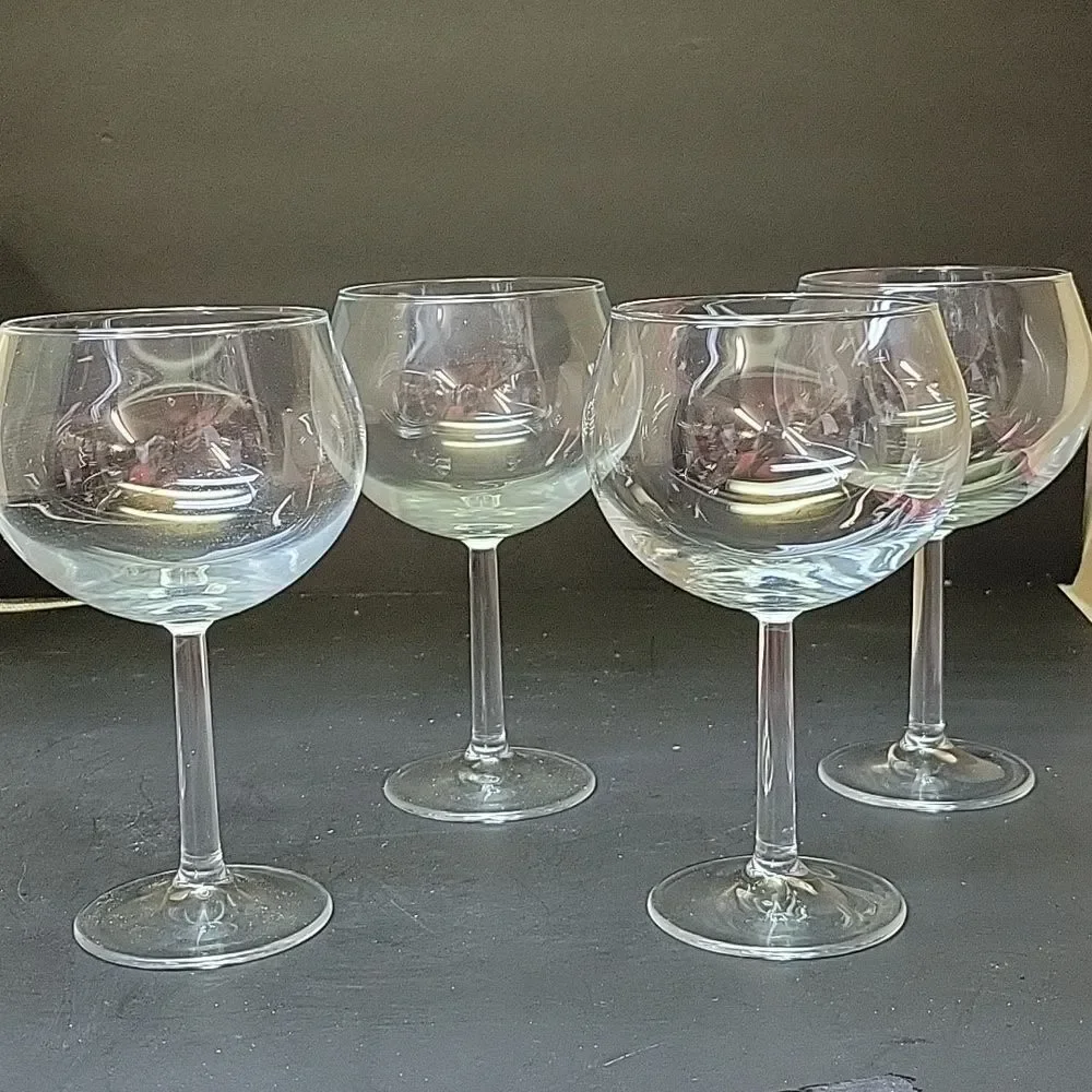 4-Piece Living Quarters  Balloon Wine Glass Set Charleston, Glass Stem Decor,
